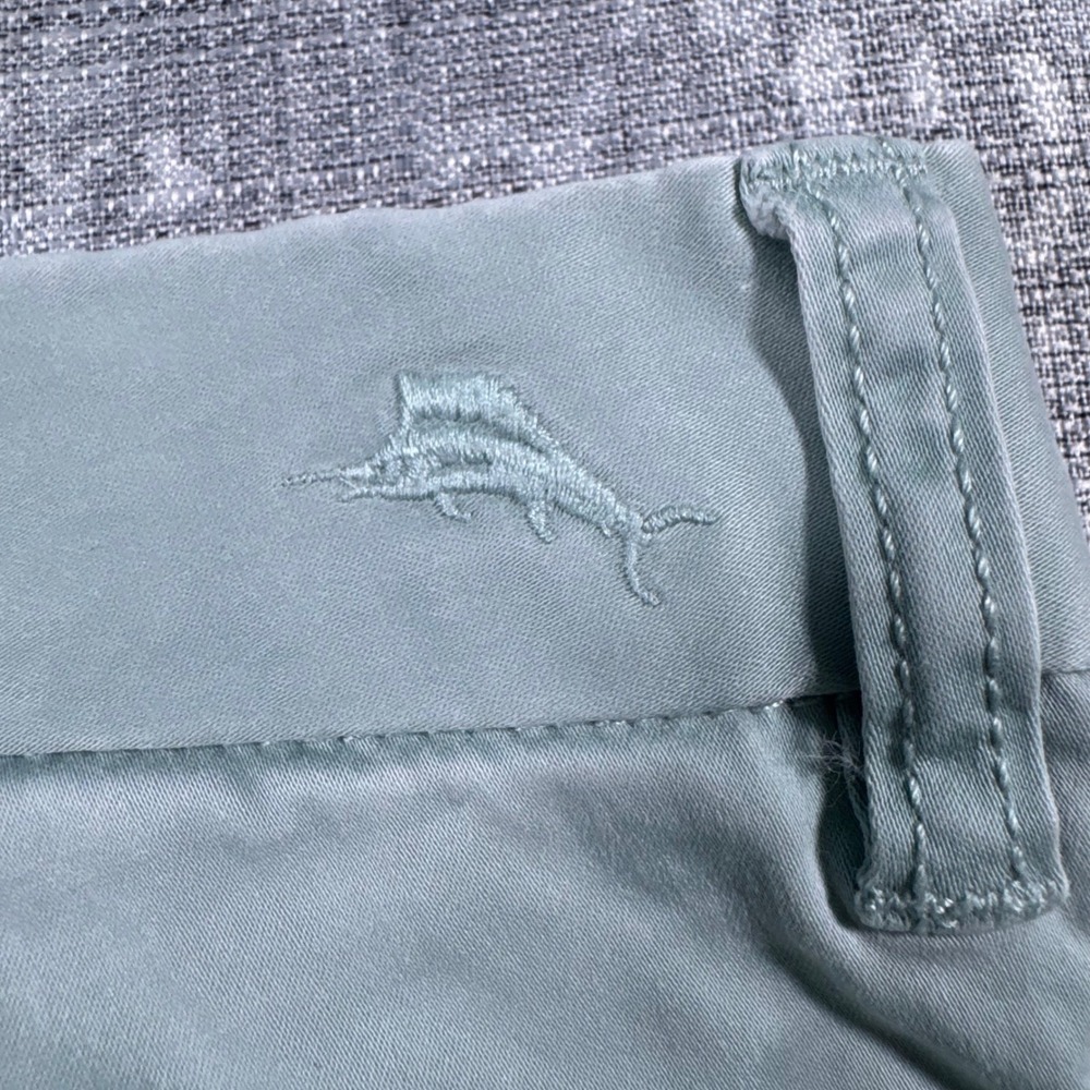 Tommy Bahama Chino Pants Mens 35x32 Sage Green Boracay Cotton Tencel Stretch - Picture 10 of 11